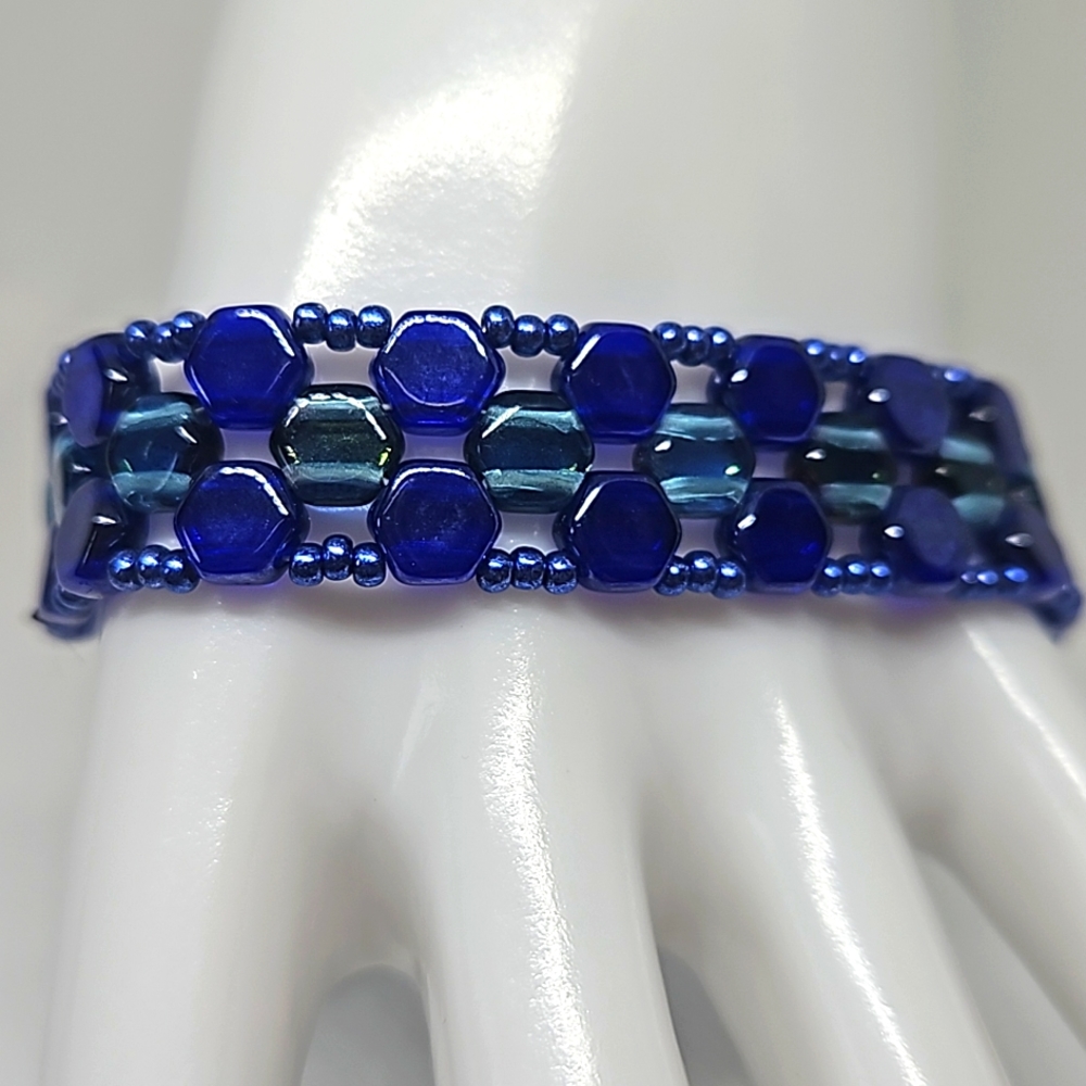 CZECH Glass One of a kind Beaded Bracelet